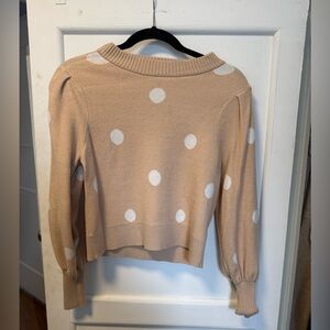 Philosophy Polka Dot Sweater - Tan and White